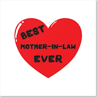 Best mother-in-law ever heart doodle hand drawn design Posters and Art